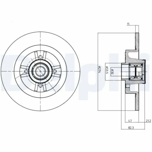 Bremsscheibe DELPHI BG9030RS Bild Bremsscheibe DELPHI BG9030RS