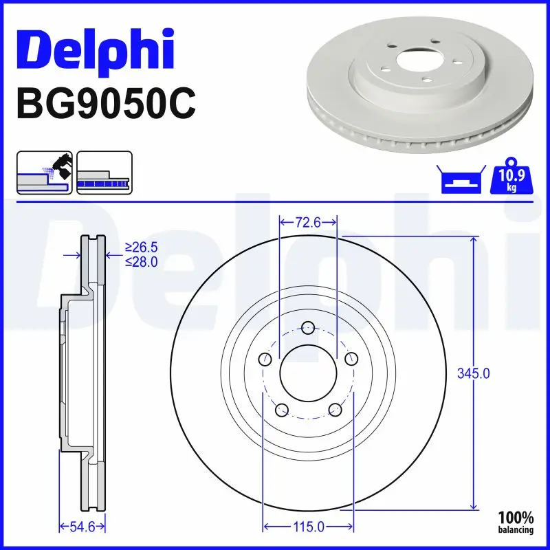 Bremsscheibe DELPHI BG9050C