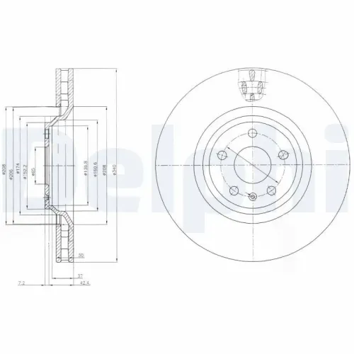 Bremsscheibe Vorderachse DELPHI BG9054 Bild Bremsscheibe Vorderachse DELPHI BG9054
