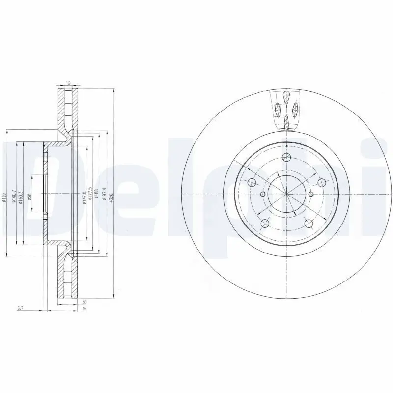 Bremsscheibe Vorderachse DELPHI BG9055