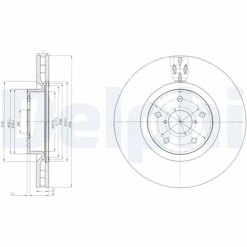 Bremsscheibe Vorderachse DELPHI BG9055 Bild Bremsscheibe Vorderachse DELPHI BG9055