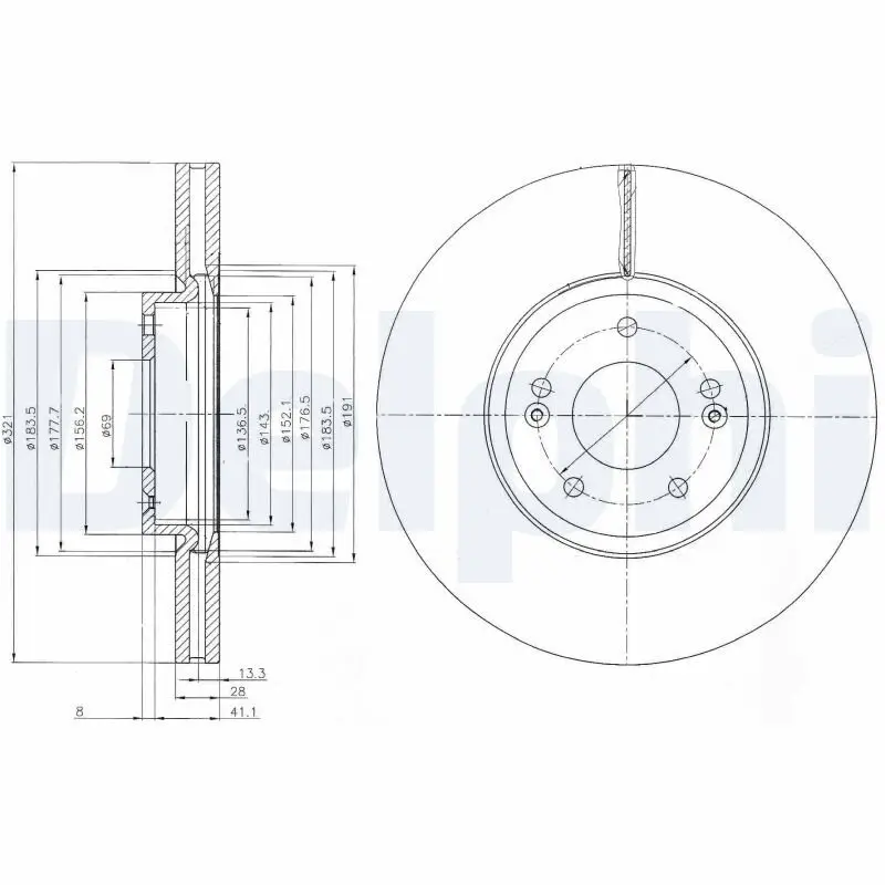 Bremsscheibe DELPHI BG9056C