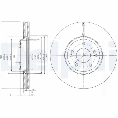 Bremsscheibe DELPHI BG9056C Bild Bremsscheibe DELPHI BG9056C