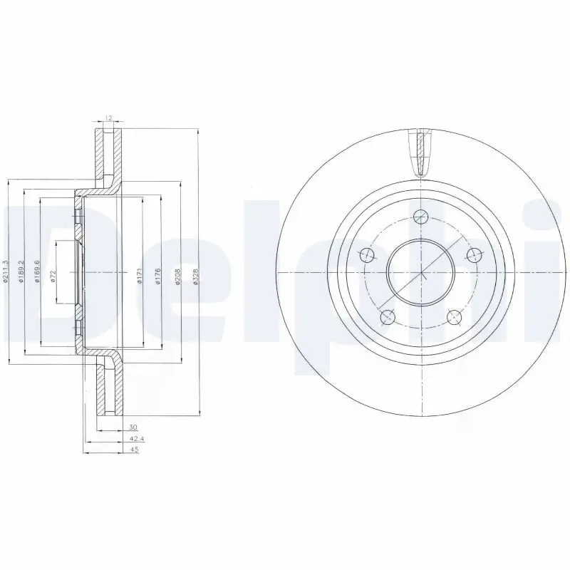 Bremsscheibe Vorderachse DELPHI BG9058