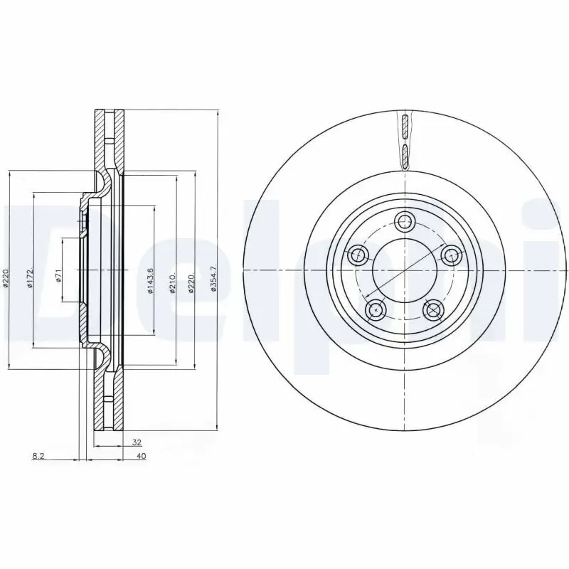 Bremsscheibe Vorderachse DELPHI BG9071C