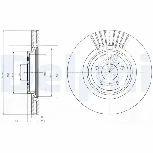 Bremsscheibe DELPHI BG9073C Bild Bremsscheibe DELPHI BG9073C