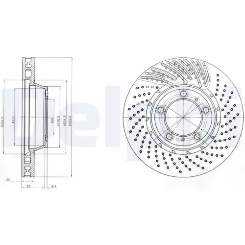 Bremsscheibe DELPHI BG9094C Bild Bremsscheibe DELPHI BG9094C