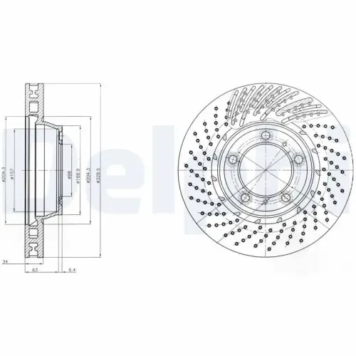 Bremsscheibe Vorderachse Vorderachse rechts DELPHI BG9095C Bild Bremsscheibe Vorderachse Vorderachse rechts DELPHI BG9095C