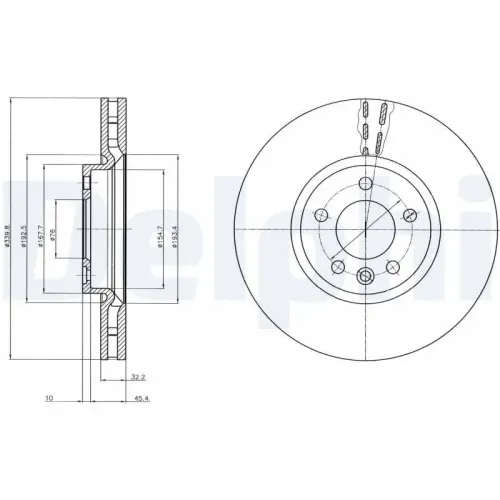 Bremsscheibe DELPHI BG9106 Bild Bremsscheibe DELPHI BG9106