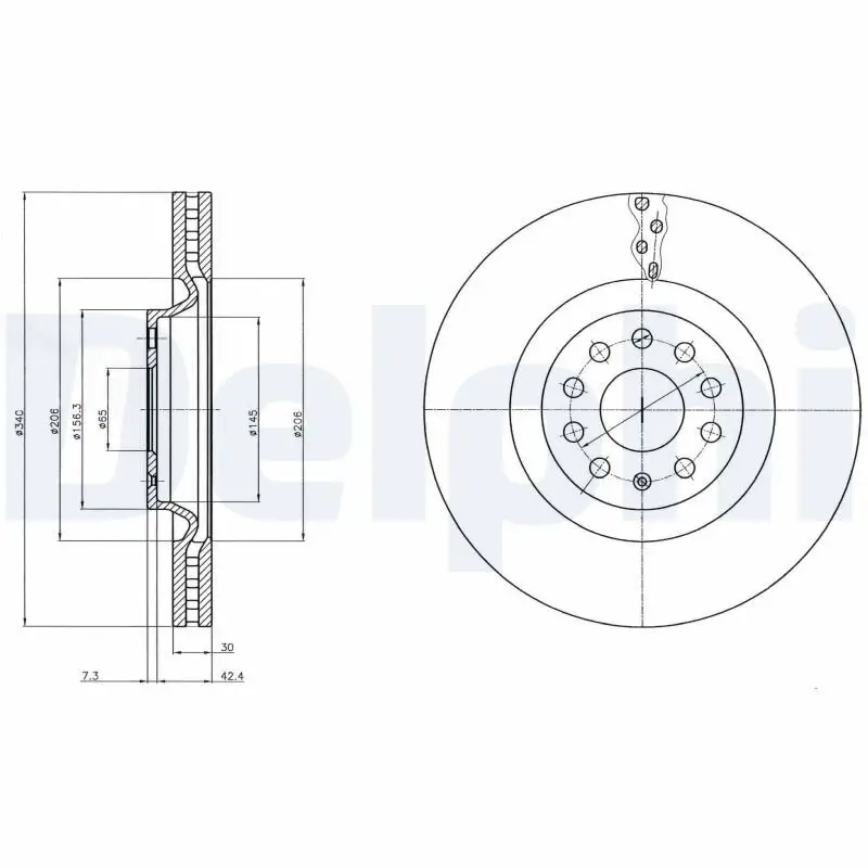 Bremsscheibe DELPHI BG9109C