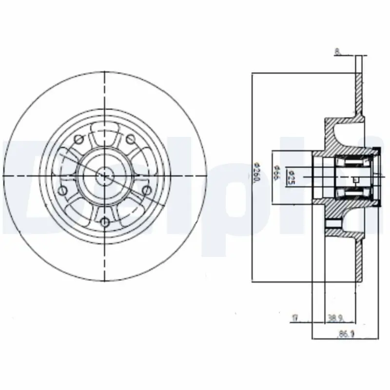 Bremsscheibe Hinterachse DELPHI BG9112RS