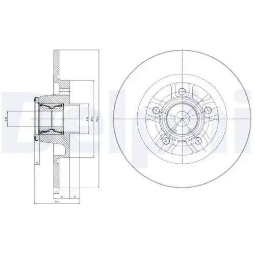 Bremsscheibe DELPHI BG9113RSC Bild Bremsscheibe DELPHI BG9113RSC