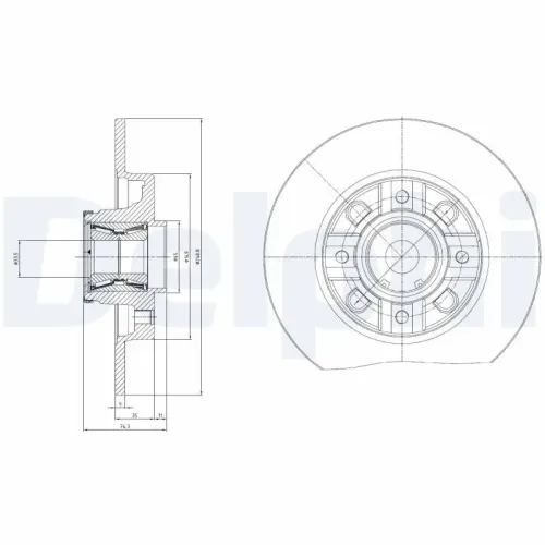 Bremsscheibe Hinterachse DELPHI BG9116RSC Bild Bremsscheibe Hinterachse DELPHI BG9116RSC