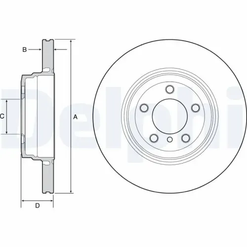 Bremsscheibe Hinterachse DELPHI BG9120C Bild Bremsscheibe Hinterachse DELPHI BG9120C
