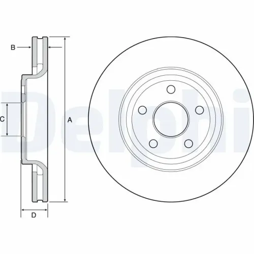Bremsscheibe DELPHI BG9121C Bild Bremsscheibe DELPHI BG9121C