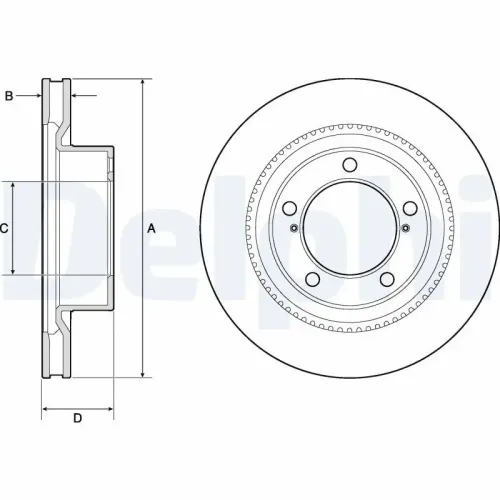 Bremsscheibe Vorderachse DELPHI BG9131 Bild Bremsscheibe Vorderachse DELPHI BG9131