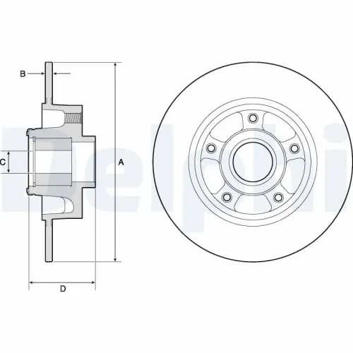 Bremsscheibe Hinterachse DELPHI BG9137RS Bild Bremsscheibe Hinterachse DELPHI BG9137RS