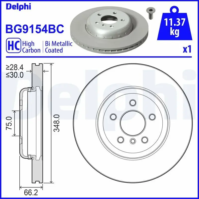 Bremsscheibe DELPHI BG9154BC