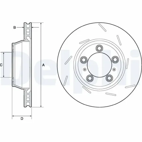 Bremsscheibe DELPHI BG9165C Bild Bremsscheibe DELPHI BG9165C
