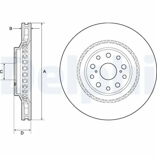 Bremsscheibe DELPHI BG9186C Bild Bremsscheibe DELPHI BG9186C