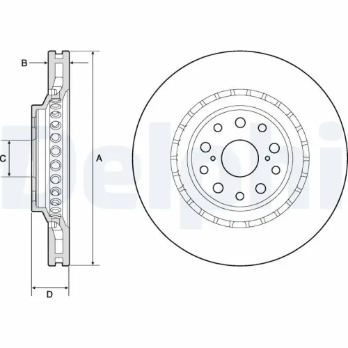 Bremsscheibe DELPHI BG9187C Bild Bremsscheibe DELPHI BG9187C