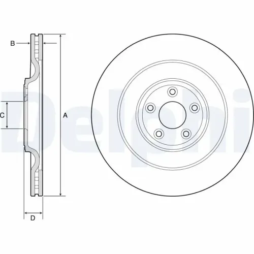 Bremsscheibe Hinterachse DELPHI BG9194C Bild Bremsscheibe Hinterachse DELPHI BG9194C