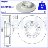 Bremsscheibe Hinterachse DELPHI BG9198C