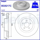 Bremsscheibe Vorderachse DELPHI BG9217C