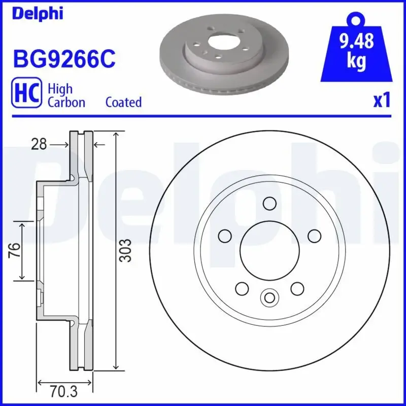 Bremsscheibe DELPHI BG9266C