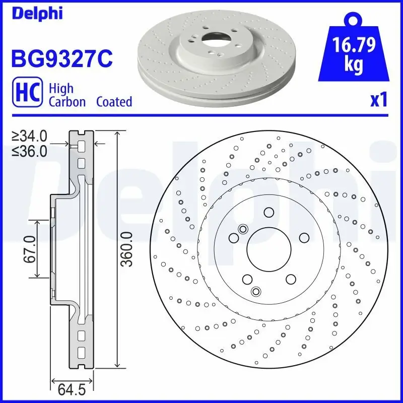 Bremsscheibe DELPHI BG9327C