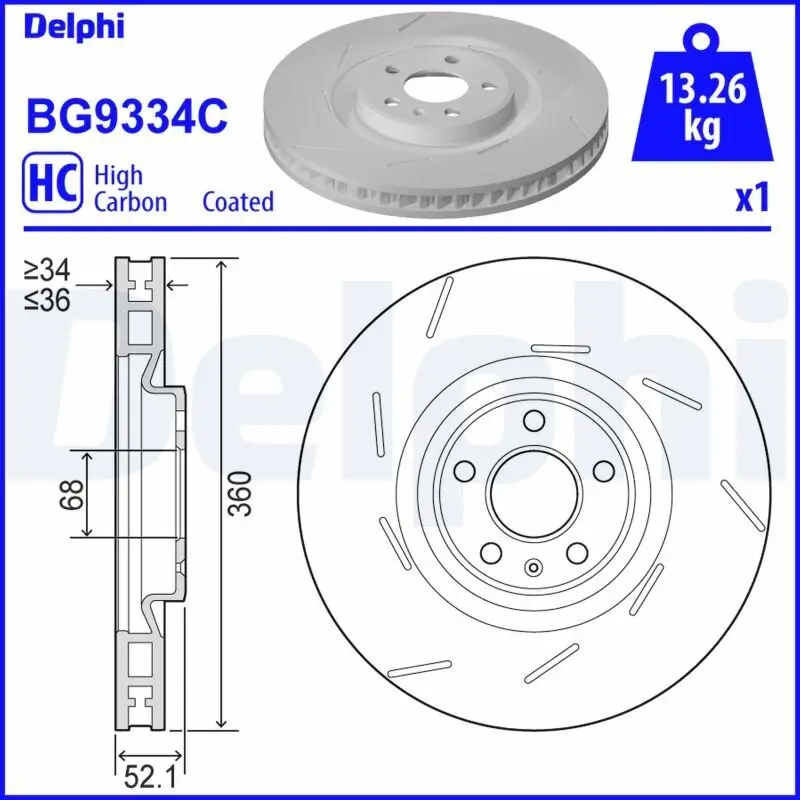 Bremsscheibe DELPHI BG9334C