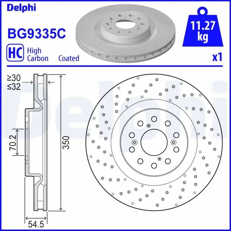 Bremsscheibe Vorderachse DELPHI BG9335C