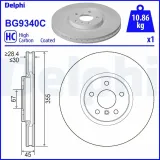 Bremsscheibe Vorderachse DELPHI BG9340C