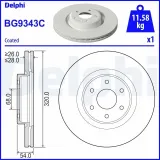 Bremsscheibe Vorderachse DELPHI BG9343C