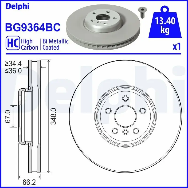 Bremsscheibe DELPHI BG9364BC