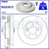 Bremsscheibe Vorderachse DELPHI BG9367C