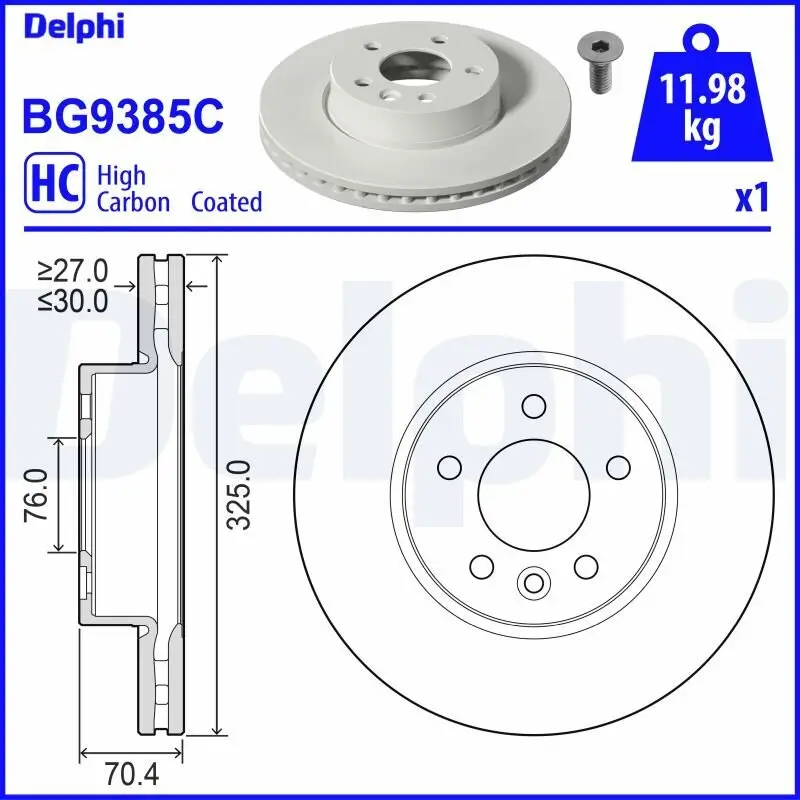 Bremsscheibe DELPHI BG9385C