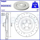 Bremsscheibe Hinterachse Vorderachse links DELPHI BG9393C