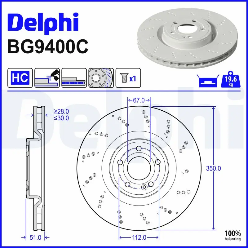 Bremsscheibe DELPHI BG9400C