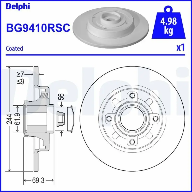Bremsscheibe DELPHI BG9410RSC