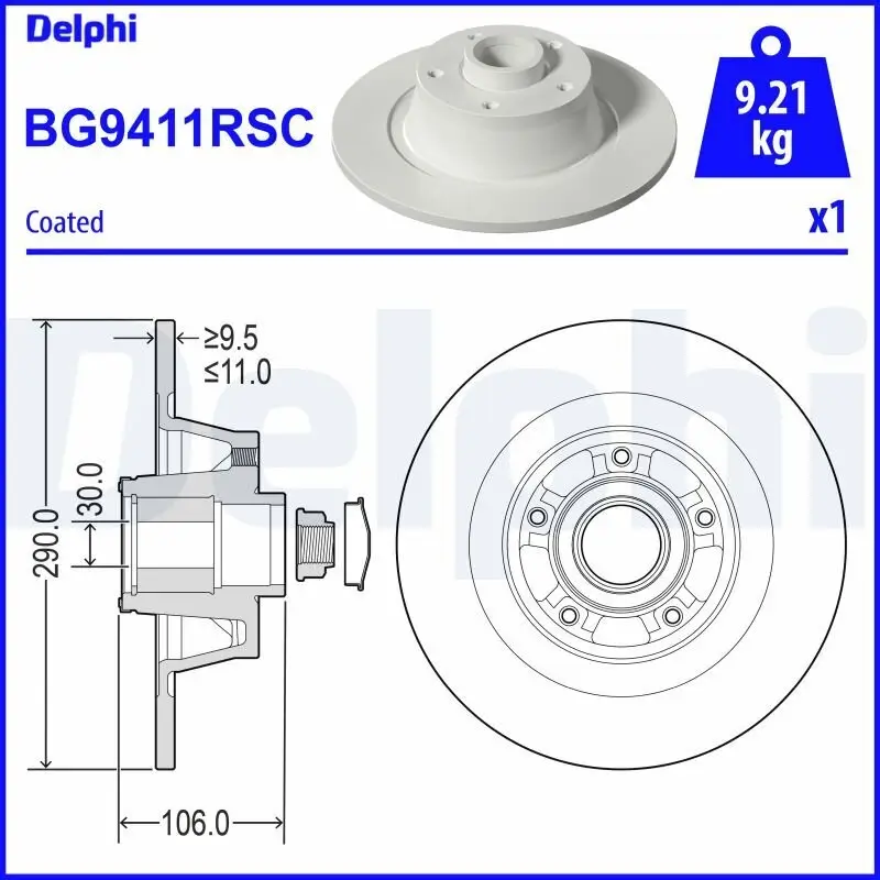 Bremsscheibe DELPHI BG9411RSC