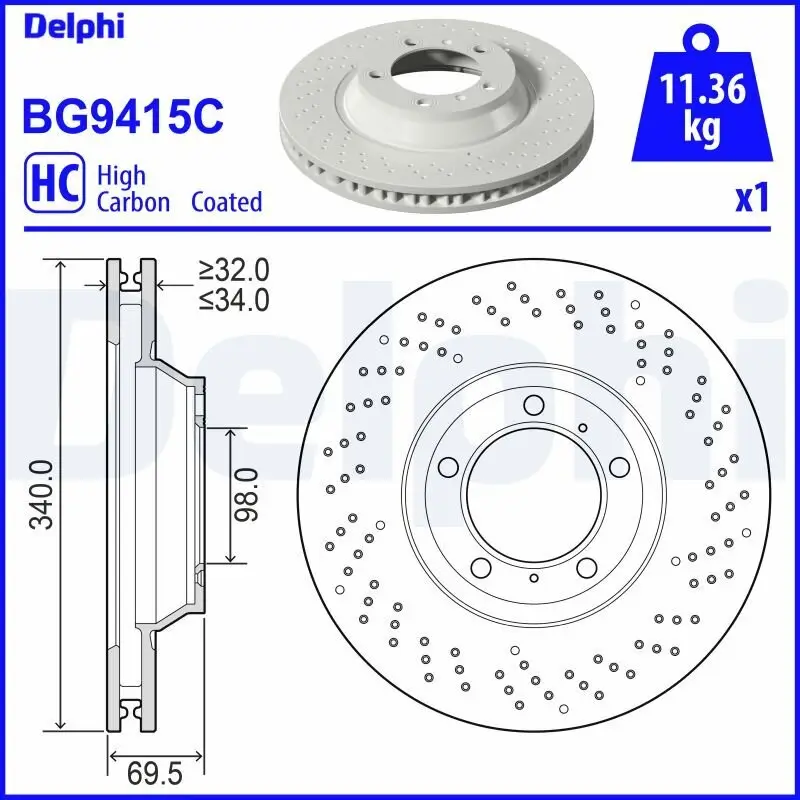 Bremsscheibe DELPHI BG9415C