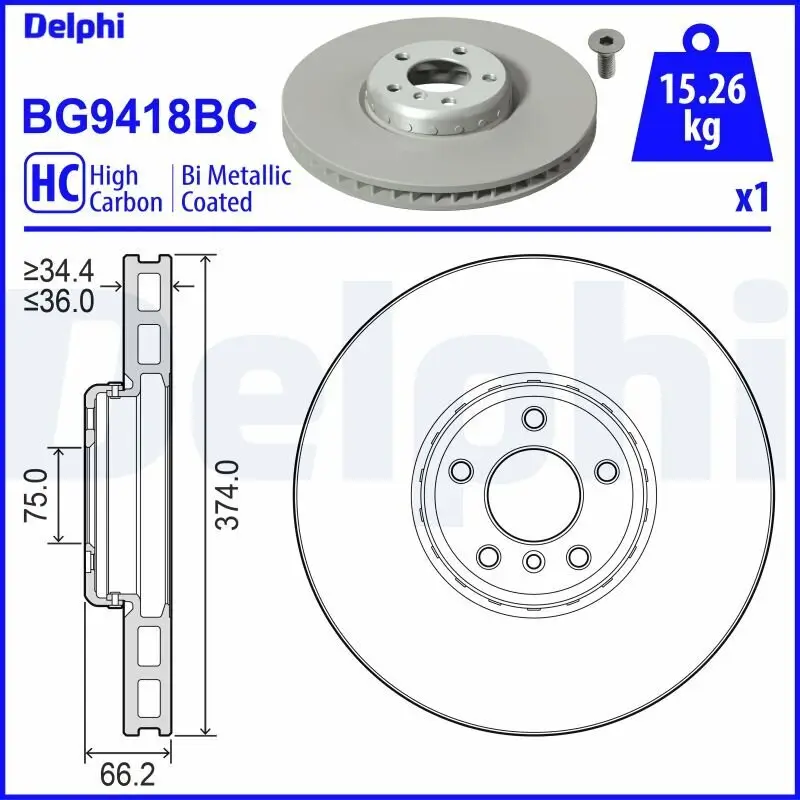 Bremsscheibe DELPHI BG9418BC