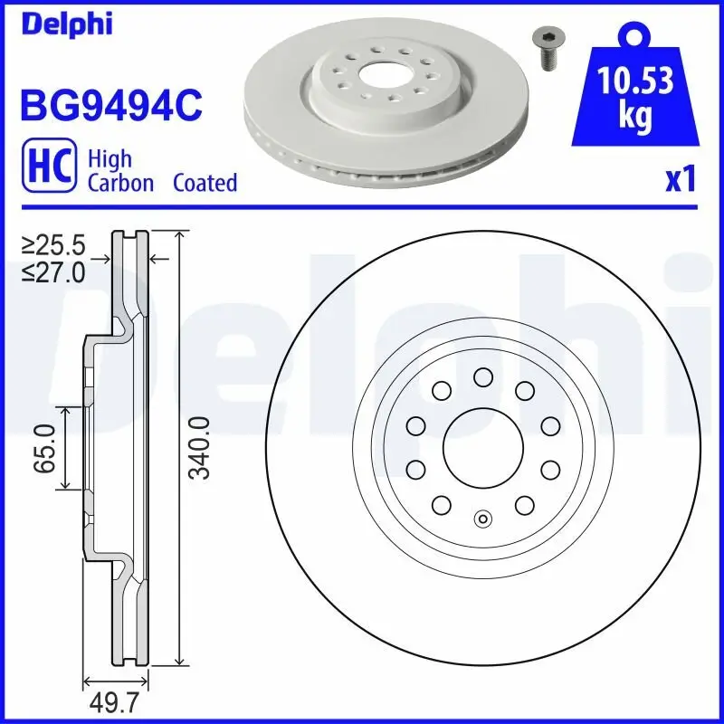 Bremsscheibe DELPHI BG9494C