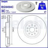 Bremsscheibe Vorderachse DELPHI BG9494C