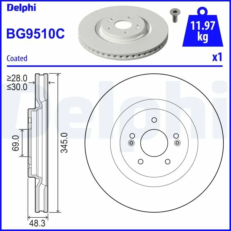 Bremsscheibe DELPHI BG9510C