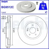 Bremsscheibe Vorderachse DELPHI BG9512C