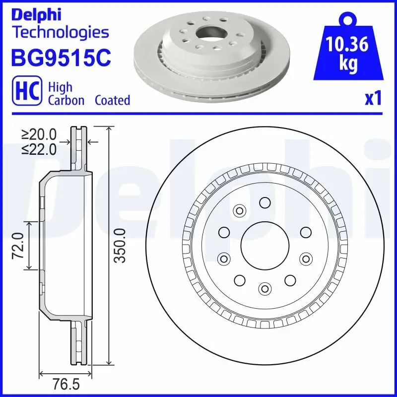 Bremsscheibe DELPHI BG9515C