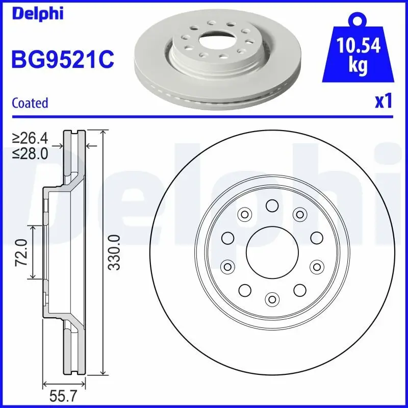 Bremsscheibe DELPHI BG9521C