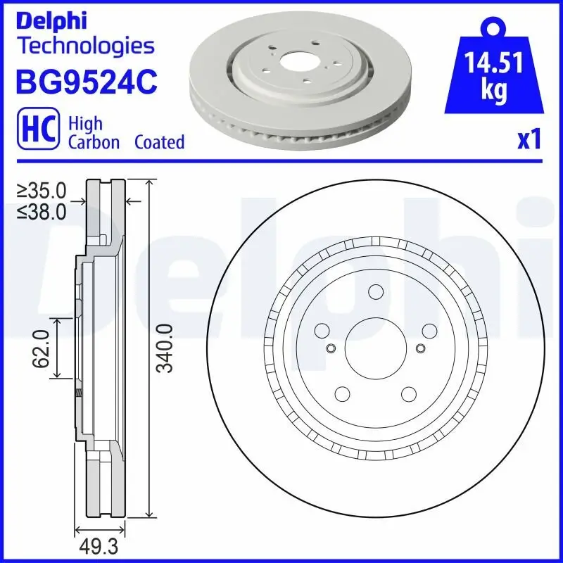 Bremsscheibe DELPHI BG9524C